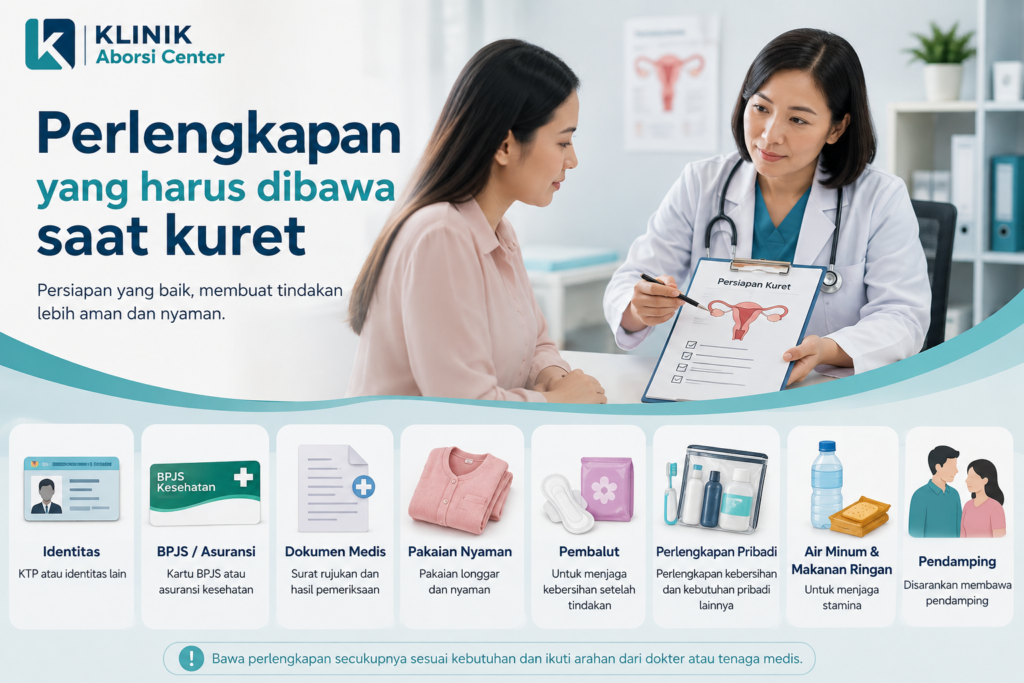 Perlengkapan yang harus dibawa saat kuret